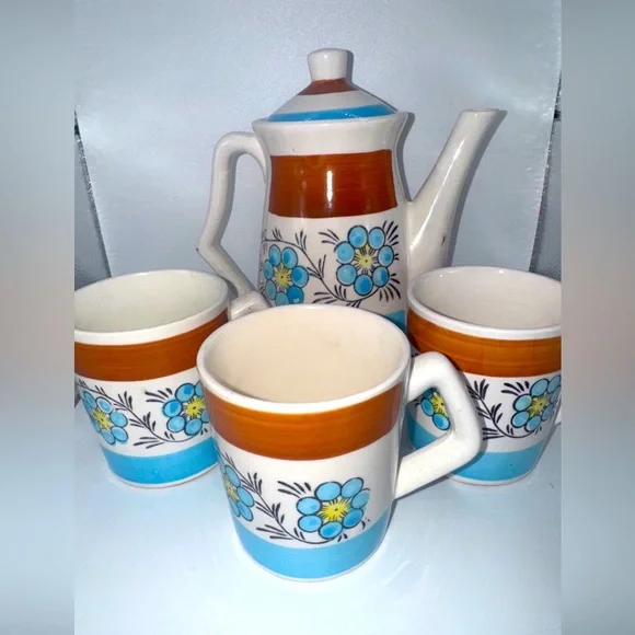 Mid-Century Modern (MCM) Tea / coffee pot * 1970s * 3 Cups * Made Japan - Picture 1 of 11